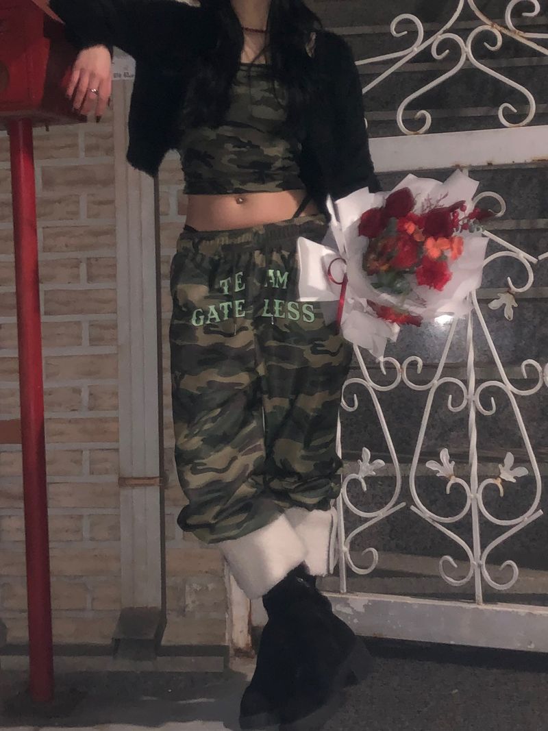 (2 Type) Patterned Wide Sweatpants