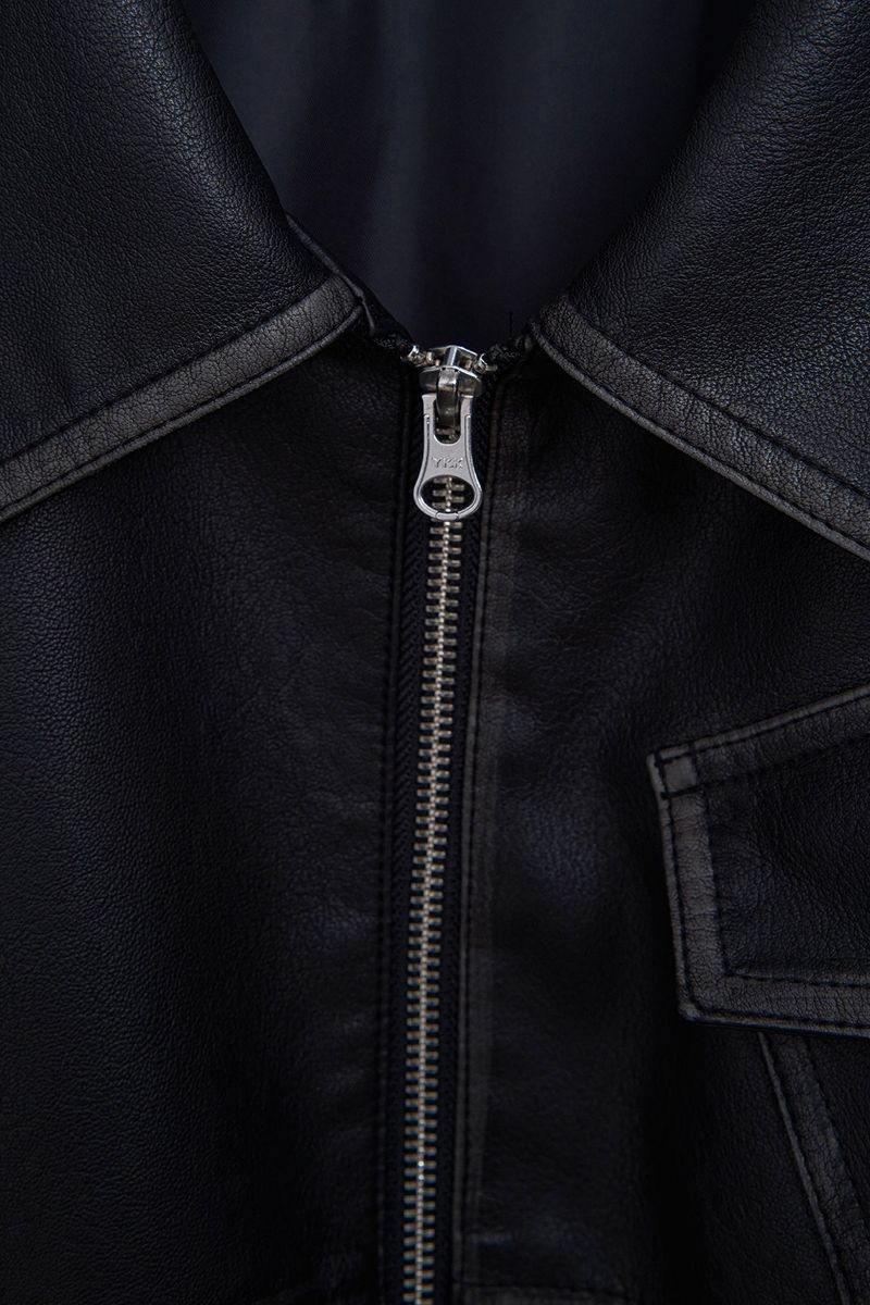 Hand Washed Leather Blouson (2color)
