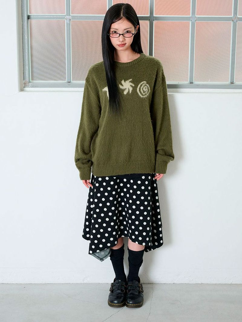 DOT SYMBOL UNBALANCED SKIRT
