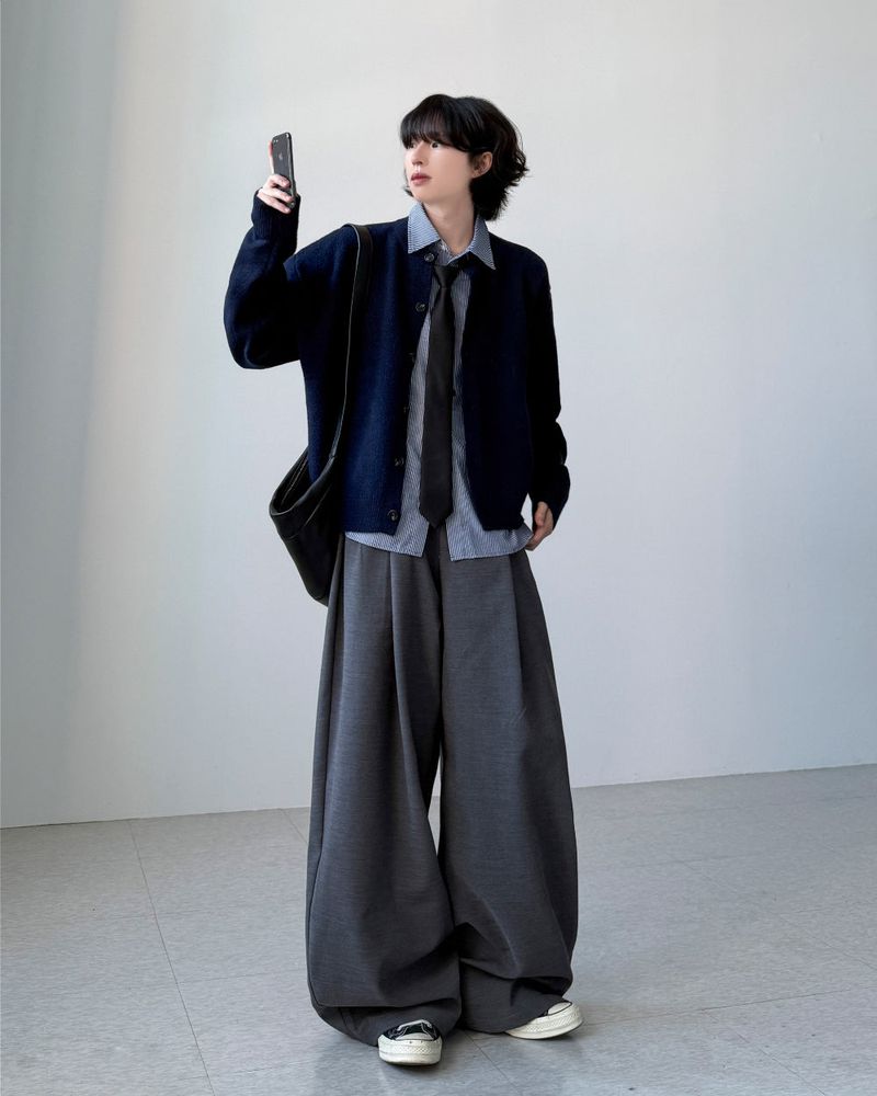 Mason Pintuck Wide Slacks