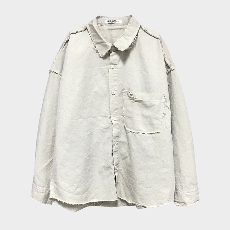 grunge plain shirt_lightbeige