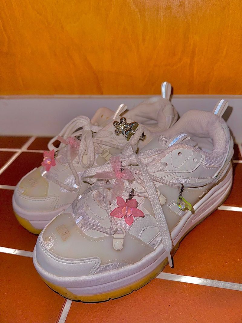 Flower ribbon custom shoes charms (2set)
