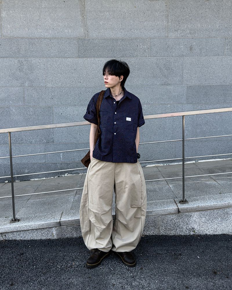 Mirel Check Roll-Up Half Shirt