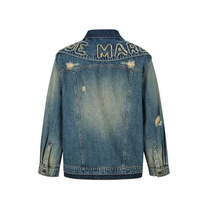 13DE MARZO Double Collar Denim Coat