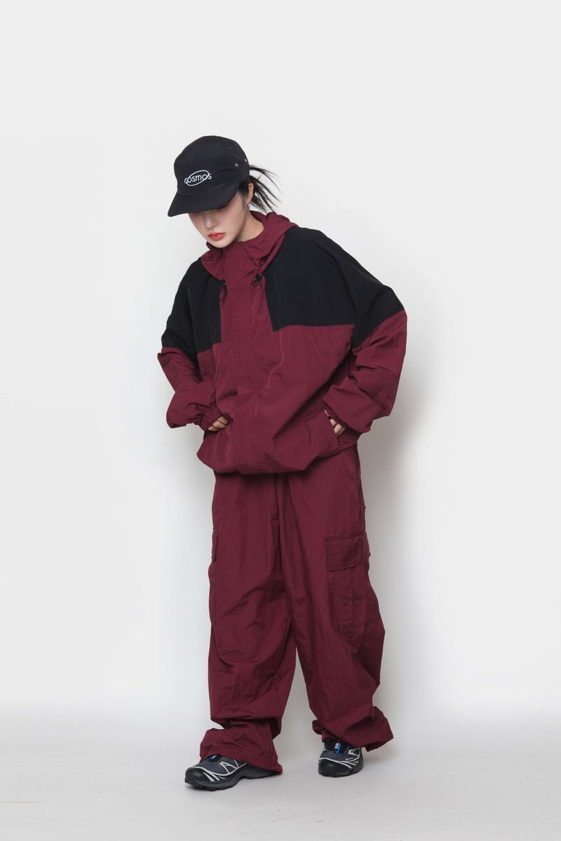 mountain colored nylon jacket