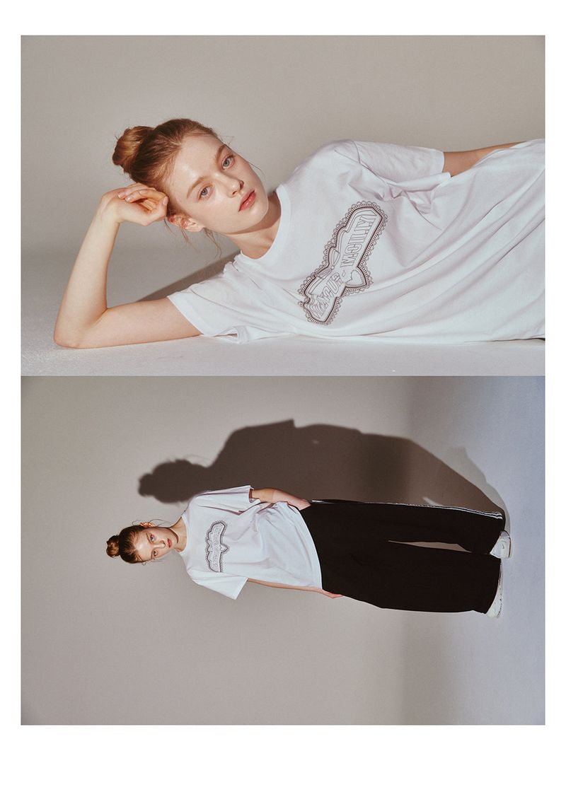 Lace Tape Track Pants Black