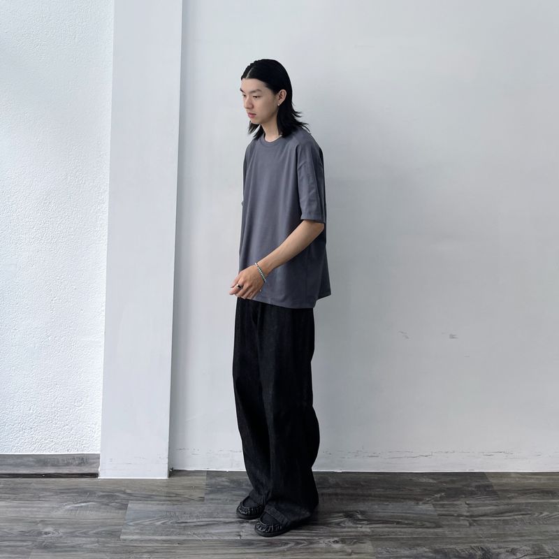 Ink Black Draped Trousers