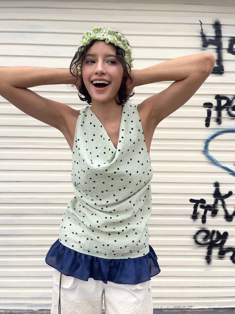 UnsocialNight dot sleeveless top