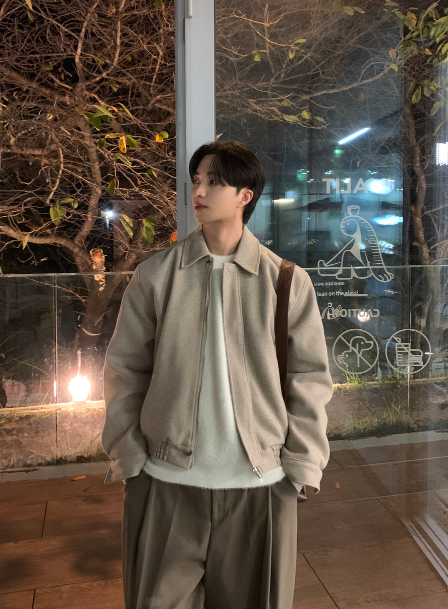 Harrington Overfit Wool Collar Jacket