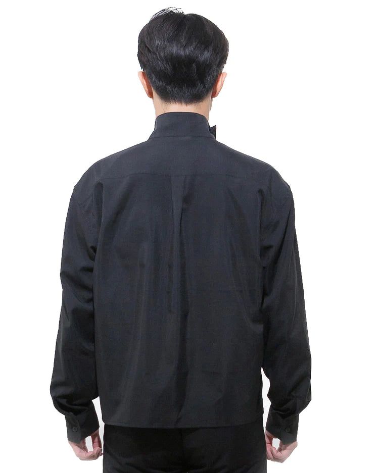 ハイネッククロップシャツ-BLACK (送料込)- WooStore