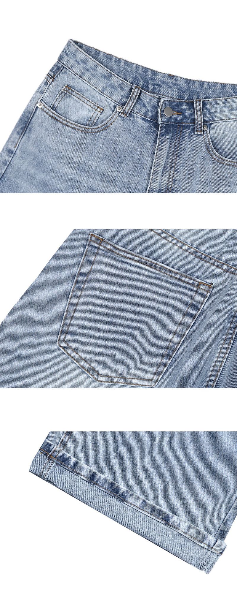 Basic washing denim pants (faded Indigo)