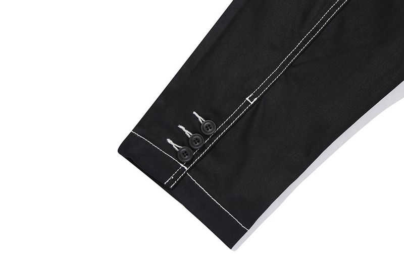 STITCH COTTON BLAZER_BLACK