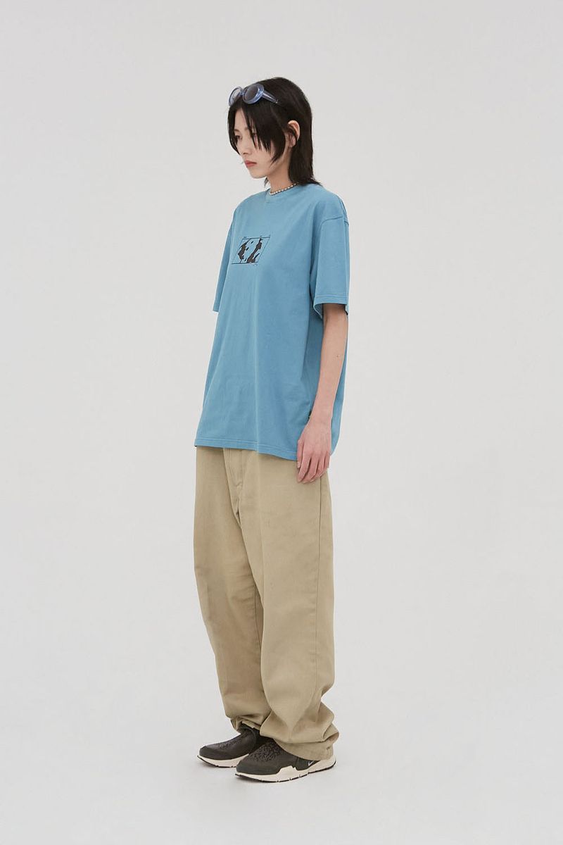 Square Graphic Tee_Blue Grey