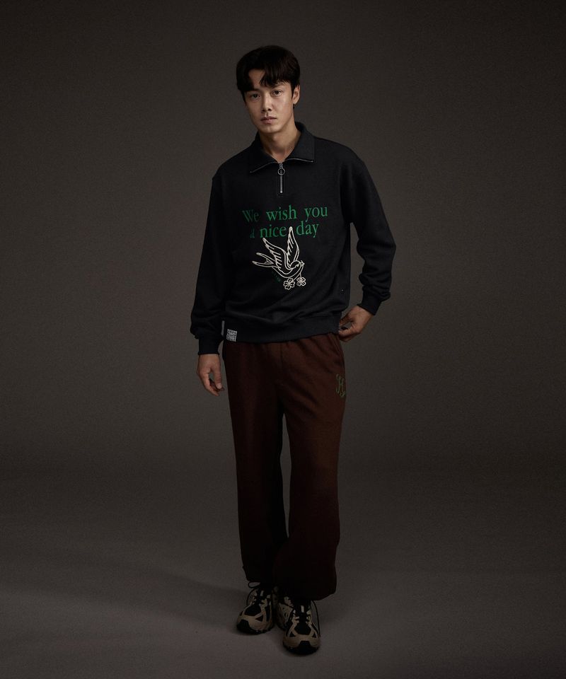 BLUEBIRD HALF ZIP-UP SWEATSHIRT NAVY