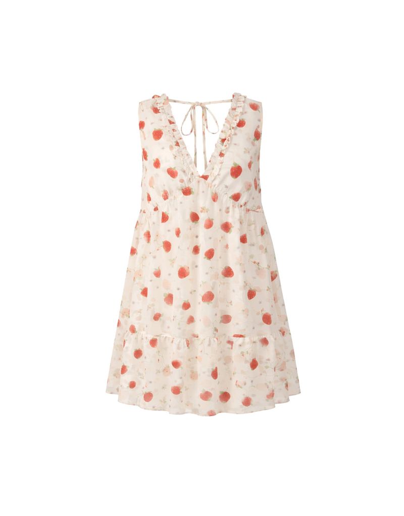TWEEDY-A（ツウィーディア）の「Strawberry Blossom Back Ribbon Sleeveless Dress Top Ivory（Dresses）」