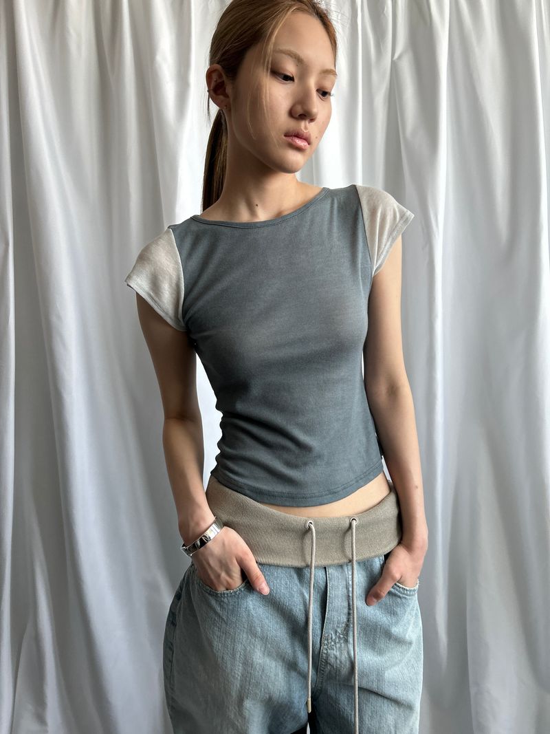 2 TONE RAGLAN-T [CHARCOAL]