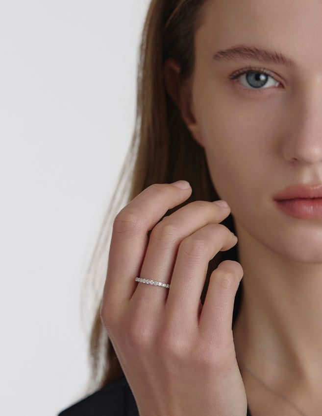 hyeres lor（イエール・ロール）の「26SS★ Essence Silver (W) Prime Moissanite Ring 2.0MM（Accessories）」