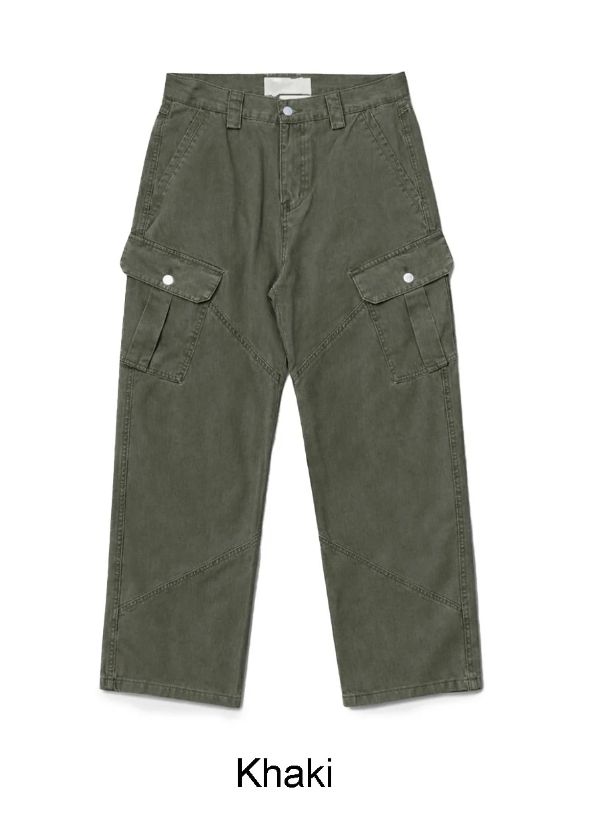 Toen-dyed diagonal cargo pants
