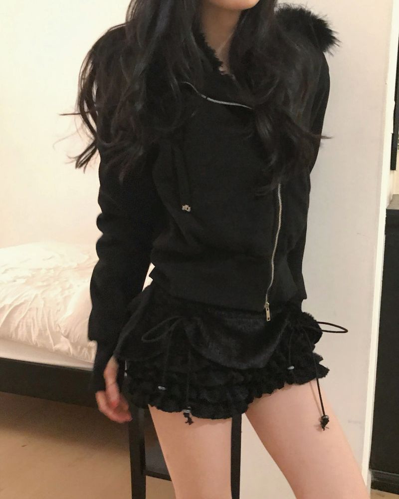 [ ♡MADE♡ heber fit & full fur zip-up jp