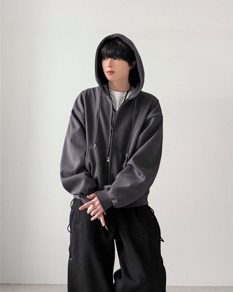 Bound Crop Hood Zip-Up