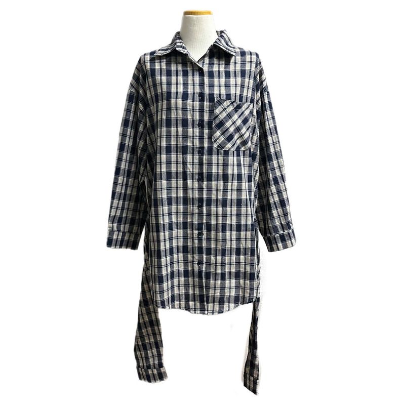 Rook Waist Point Check Long Shirt