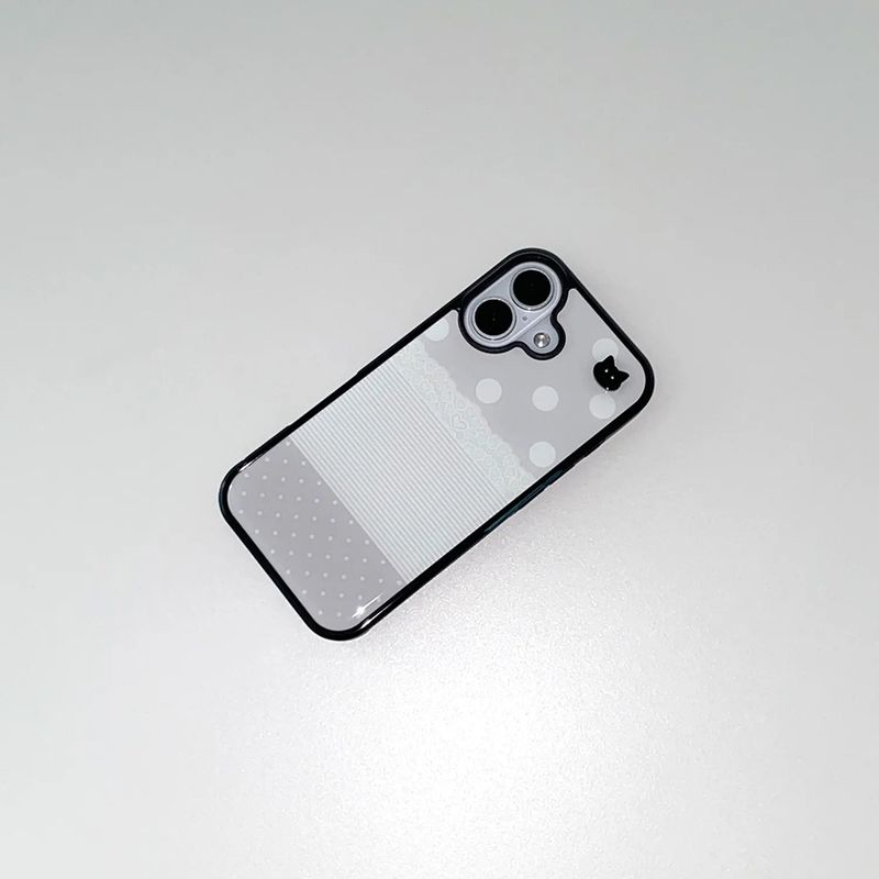 [MADE] KITTY PATCHWORK PHONE CASE (epoxy black bumper)