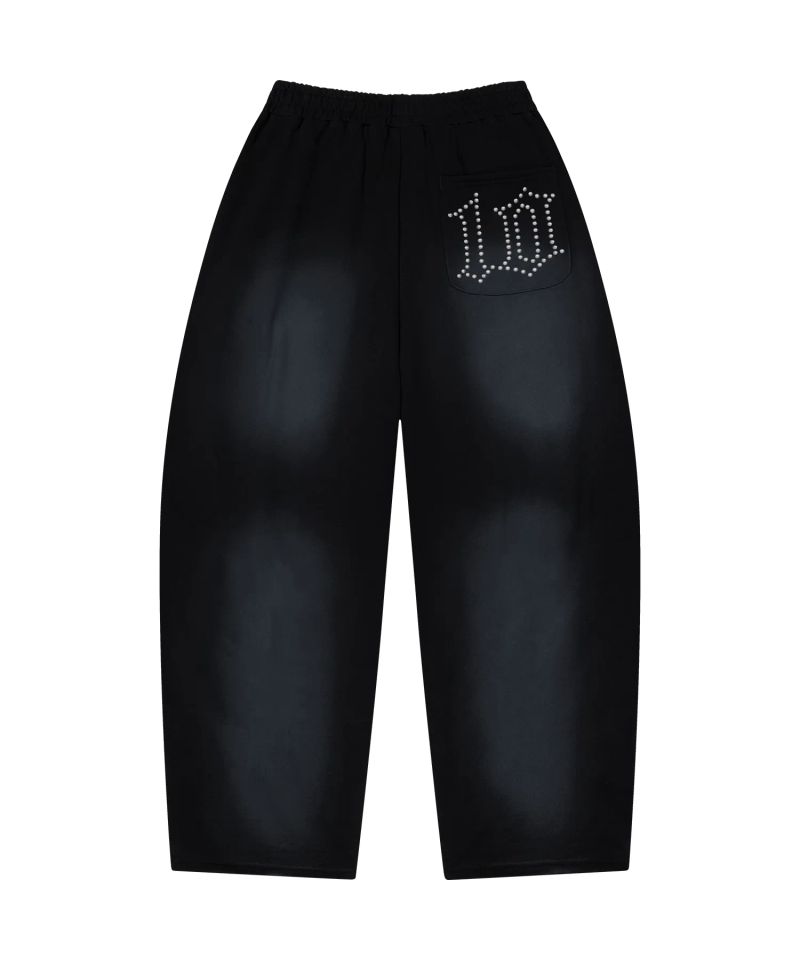 WASHED 10TH THIRD LOGO BALLOON SWEAT PANTS_BLACK