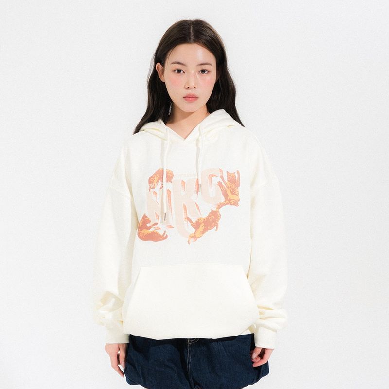 DANCING CAT HOOD TEE-IVORY