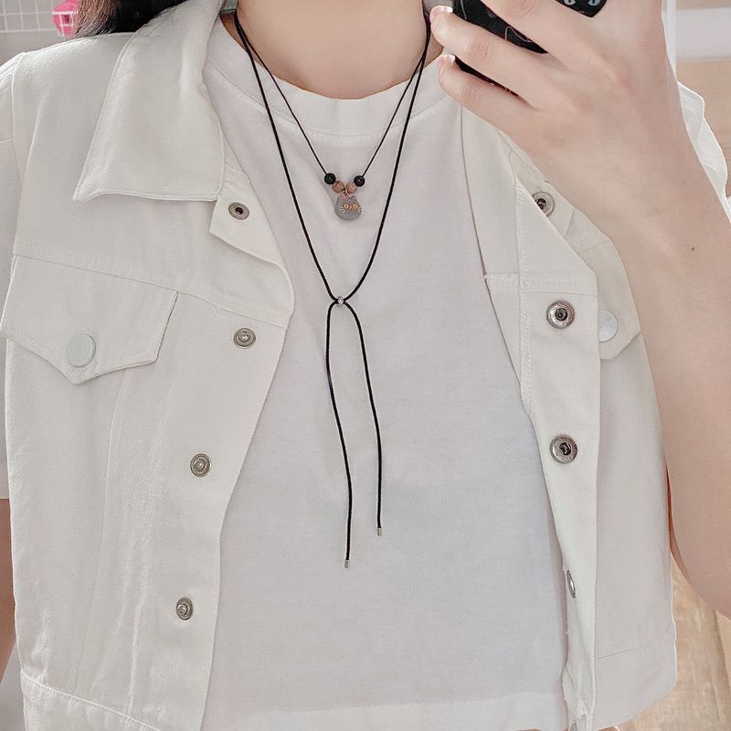 simple knotted string necklace