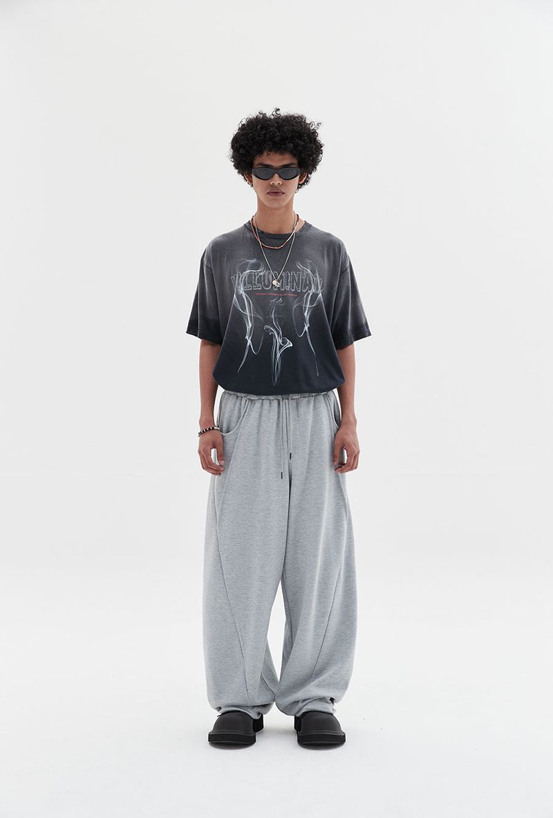 wavy sweat pants grey