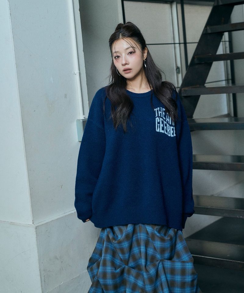 UNISEX ウェーブロゴニット