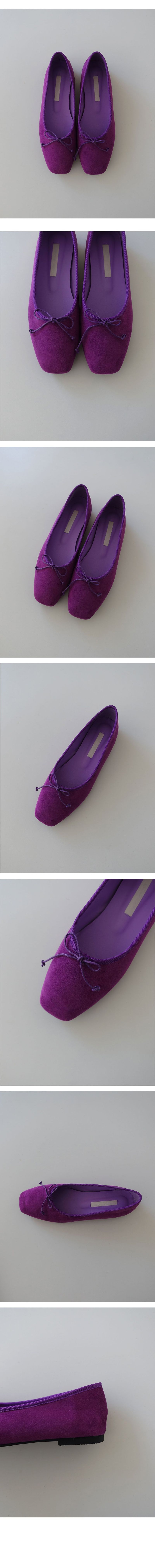 PURPLE RIBBON SUEDE PLAT SHOES