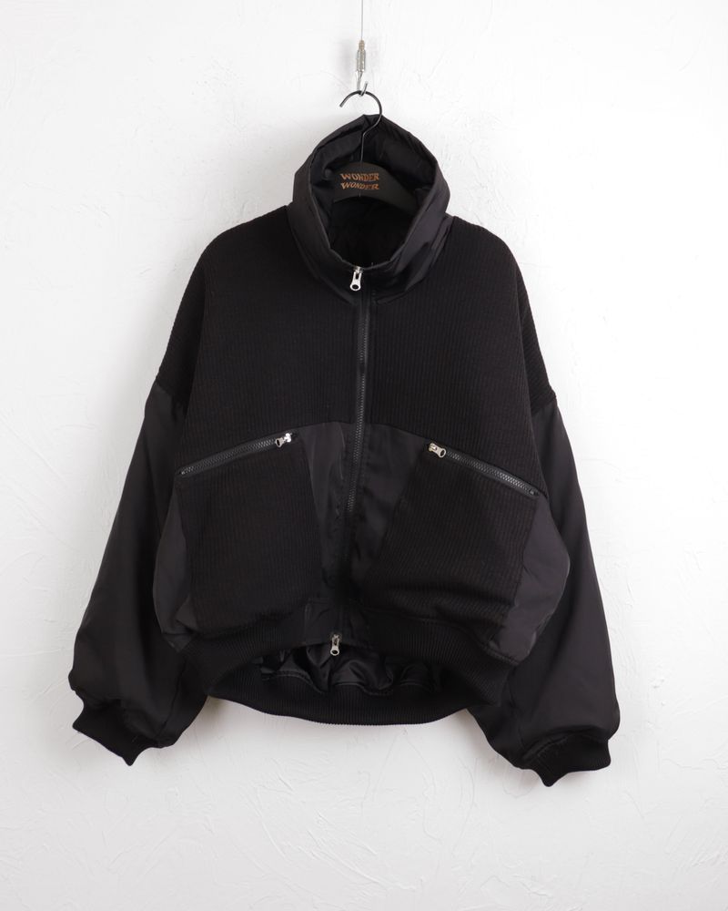 [MADE] Beckin high neck knit color combination balloon aviation jumper