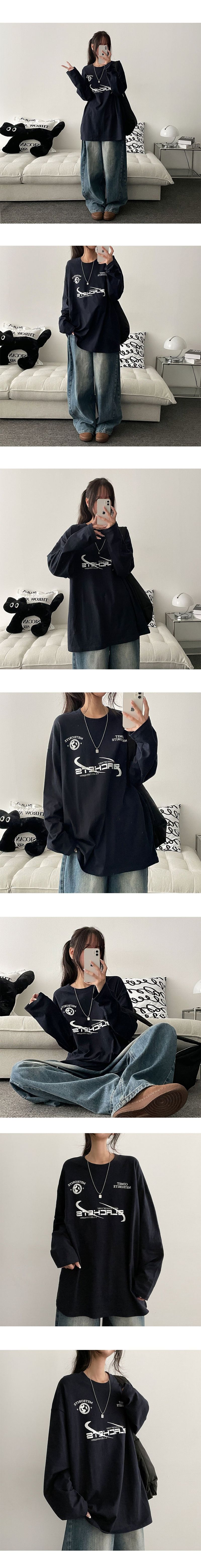 フォーミングボクシーフィットロングスリーブtシャツ