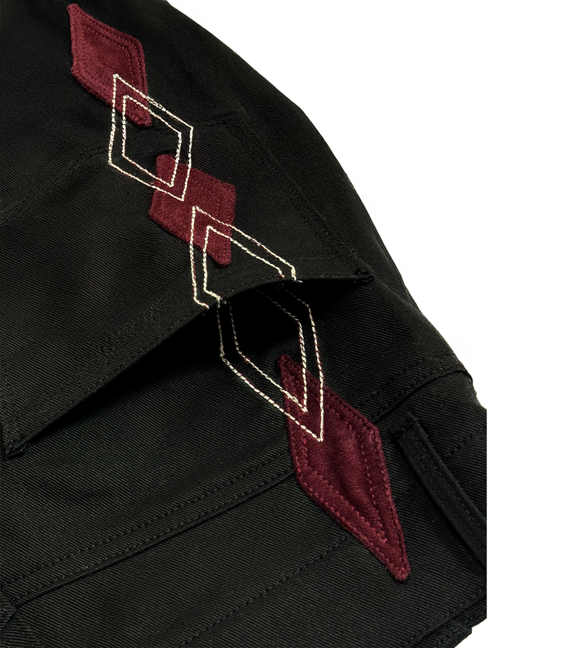 [Hand-Made「006」] Argyle Patch Pants_Black&Burgundy