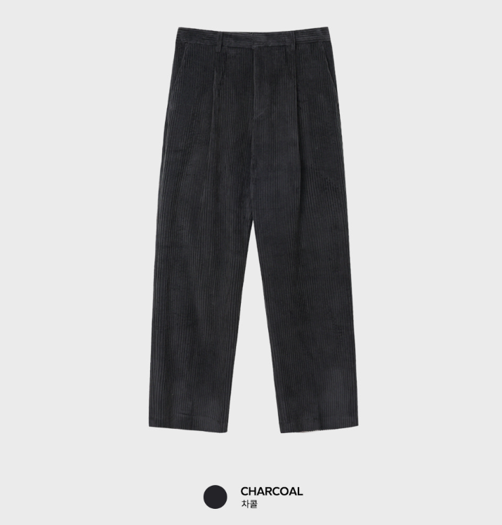 Defaced Late Back Banding Corduroy Wide Pants