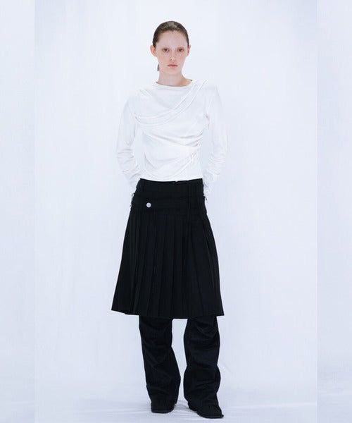 PLEATED MIDI SKIRT