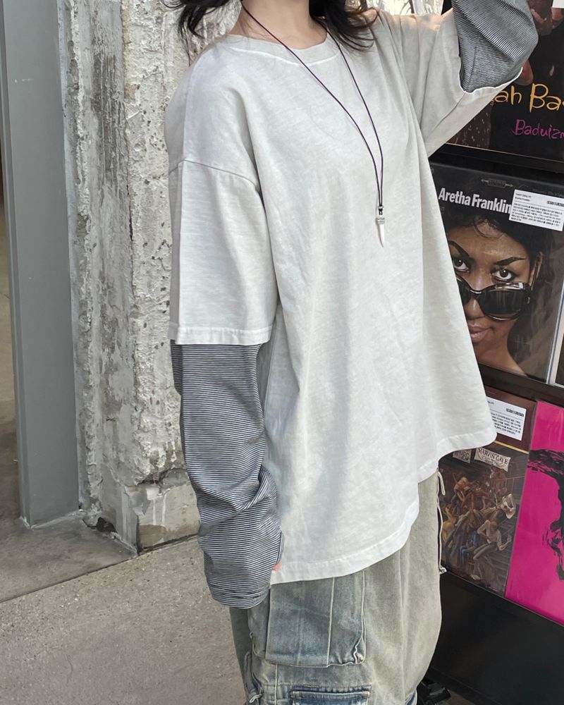 grunge-hip pigment layered long sleeve
