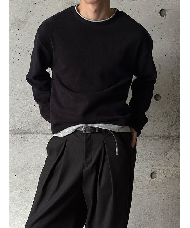LAURANT（ロラン）の「[Unisex] Crop layered round knit(3color)（Tops）」