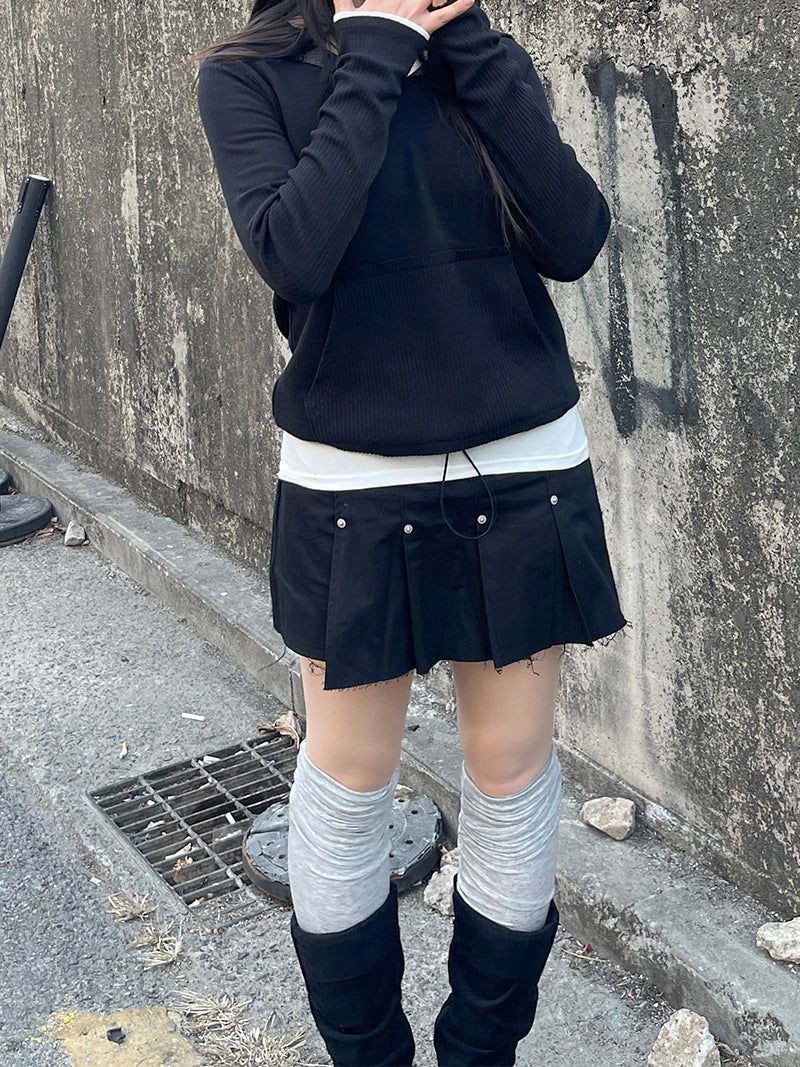 Mixed hooded sweatshirt.