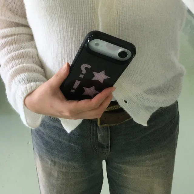 Dot Star pink deep dark brown Epoxy Bumper Case