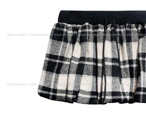 Pilen Check Pumpkin Mini Skirt
