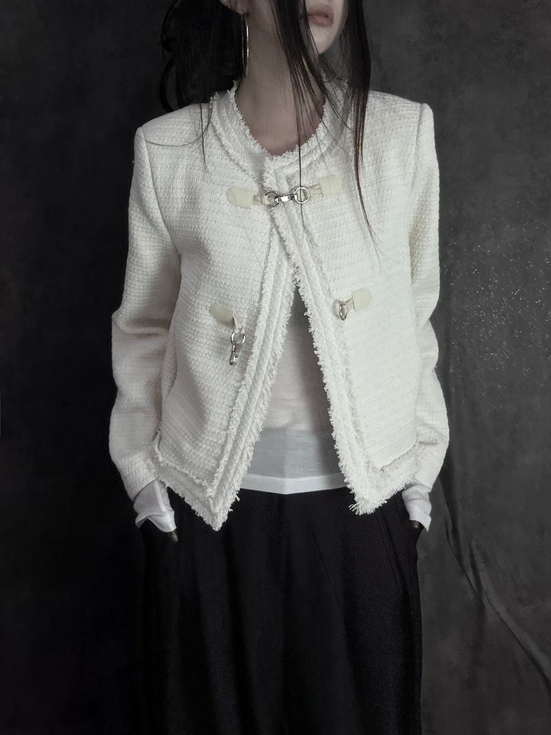 buckle tweed jacket (2color)