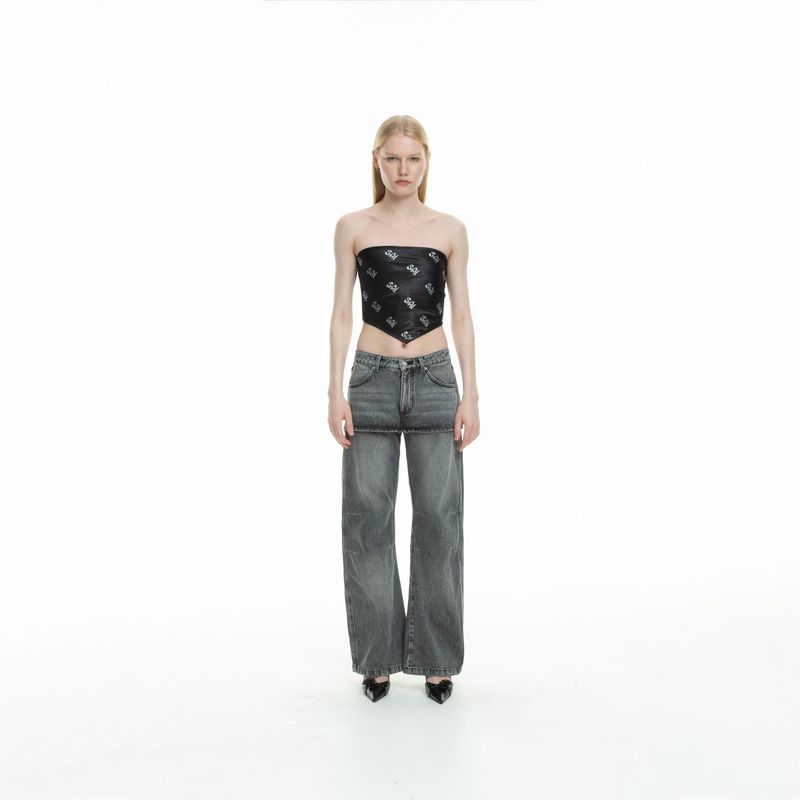 overskirt bilayer jeans