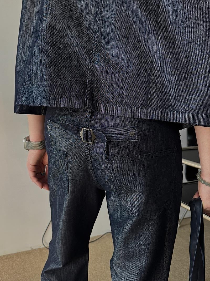 ASCLO（エジュクロ）の「[A-P0151] グロッシーリジッドフレアジーンズ (2色)（Pants）」