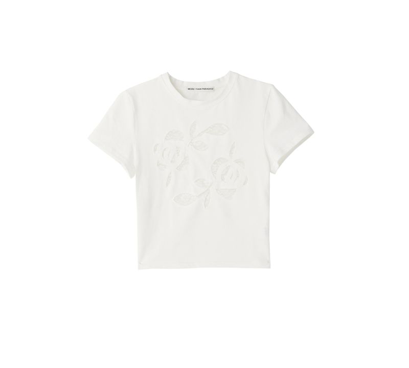 ROSE LACE CROP TOP /  WHITE