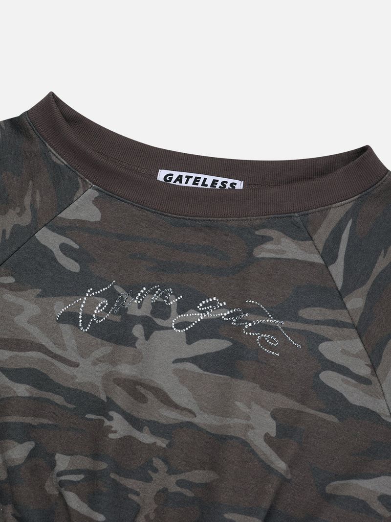 CAMO ONE SHOULDER T-SHIRT