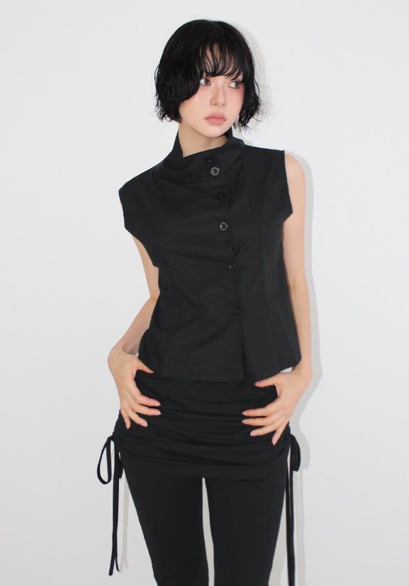 SHIRRING SKIRT-LAYERED PANTS