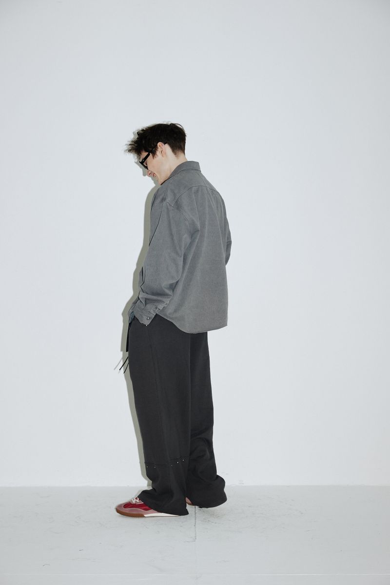 Garment Washed Work Shirts (Owen-charcoal)