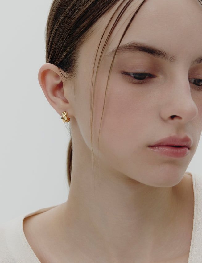 26SS★ H-Link Chain Earrings S